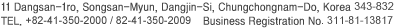 11, Dangsan 1-ro, Songsan-myeon, Dangjin-si, Chungnam /TEL. 041-350-2000 /FAX.041-350-2009 / Business Registration No.:311-81-13817